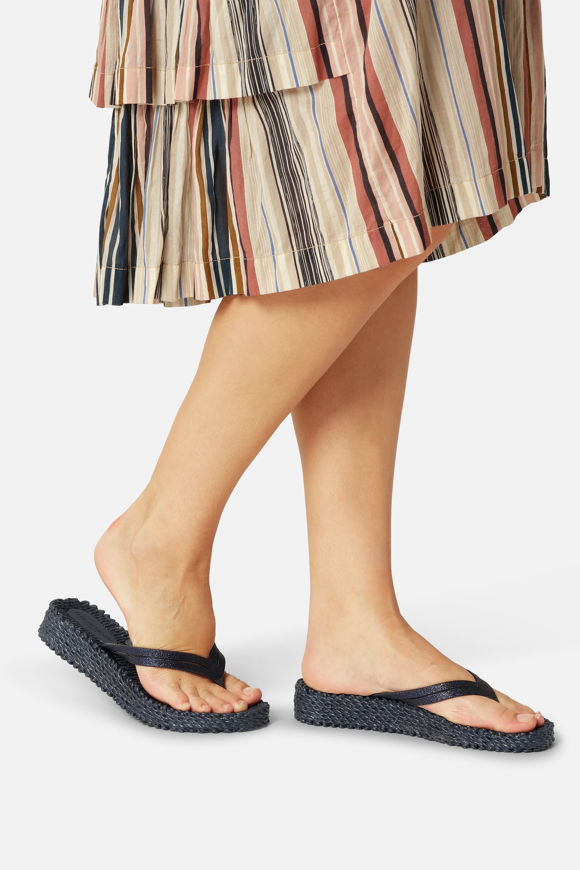 Platform Klipklapper Glitter - Indigo
